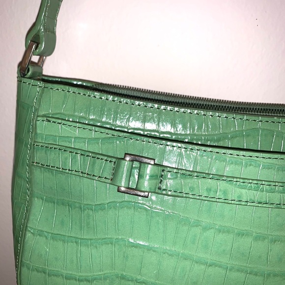 Vintage green leather shoulder bag - Picture 2 of 4